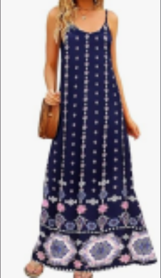 Supnier Maxi-Sommerkleid mit V-Ausschnitt