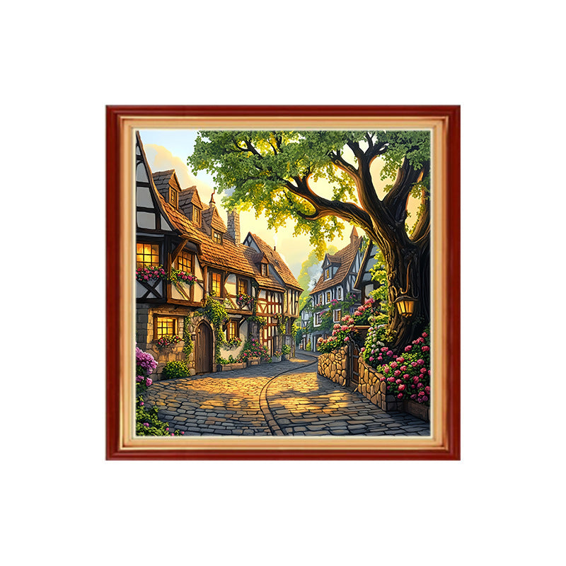DIY Kreuzstich Landschaft Cartoon 40x40 cm