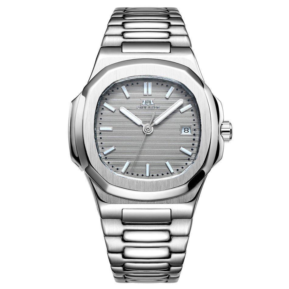 Mechanische Herrenuhr mit Leuchtzeiger und Kalender – Bild 3 | LuxeStyle
