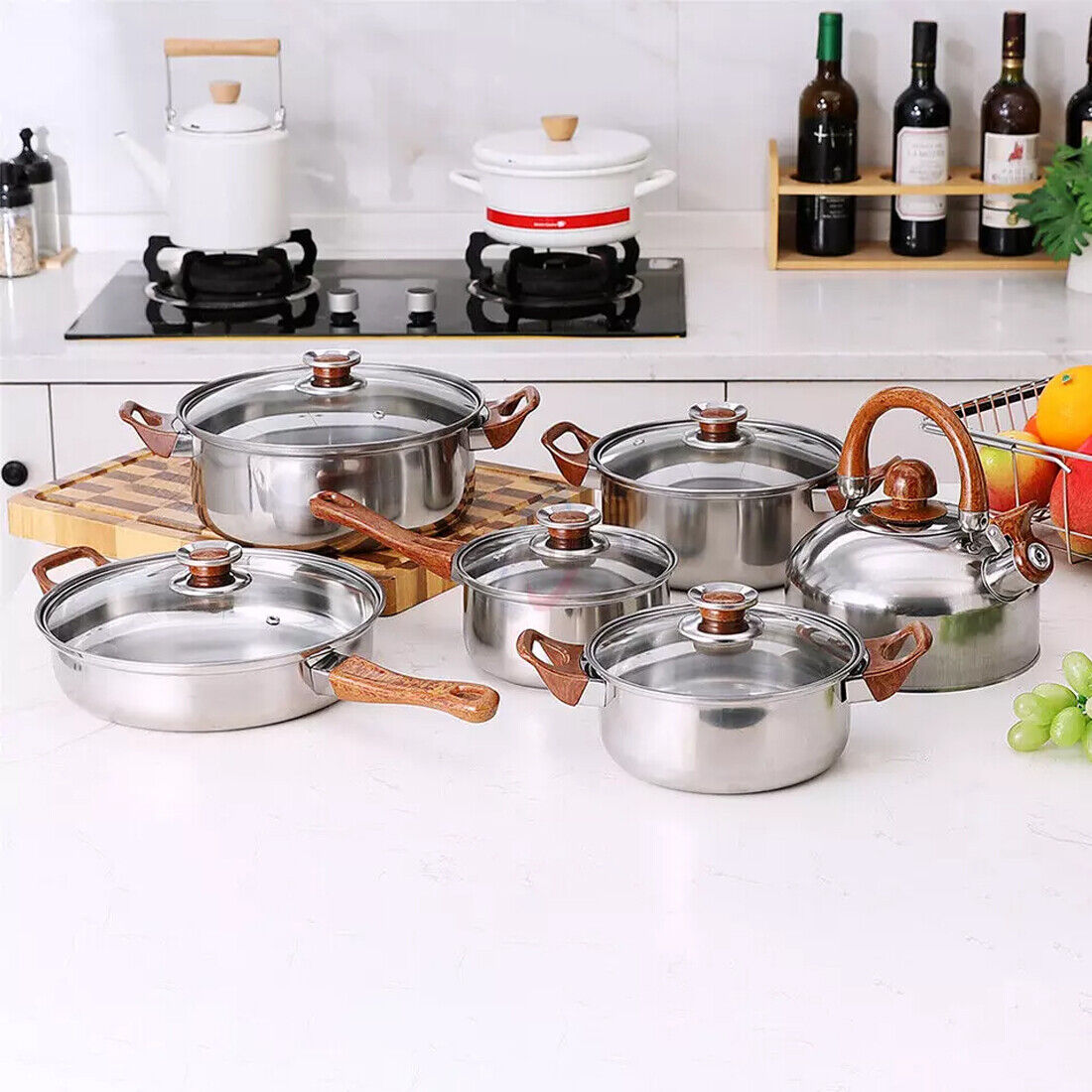 12-teiliges Kochgeschirr-Set aus Edelstahl – Ansicht 5