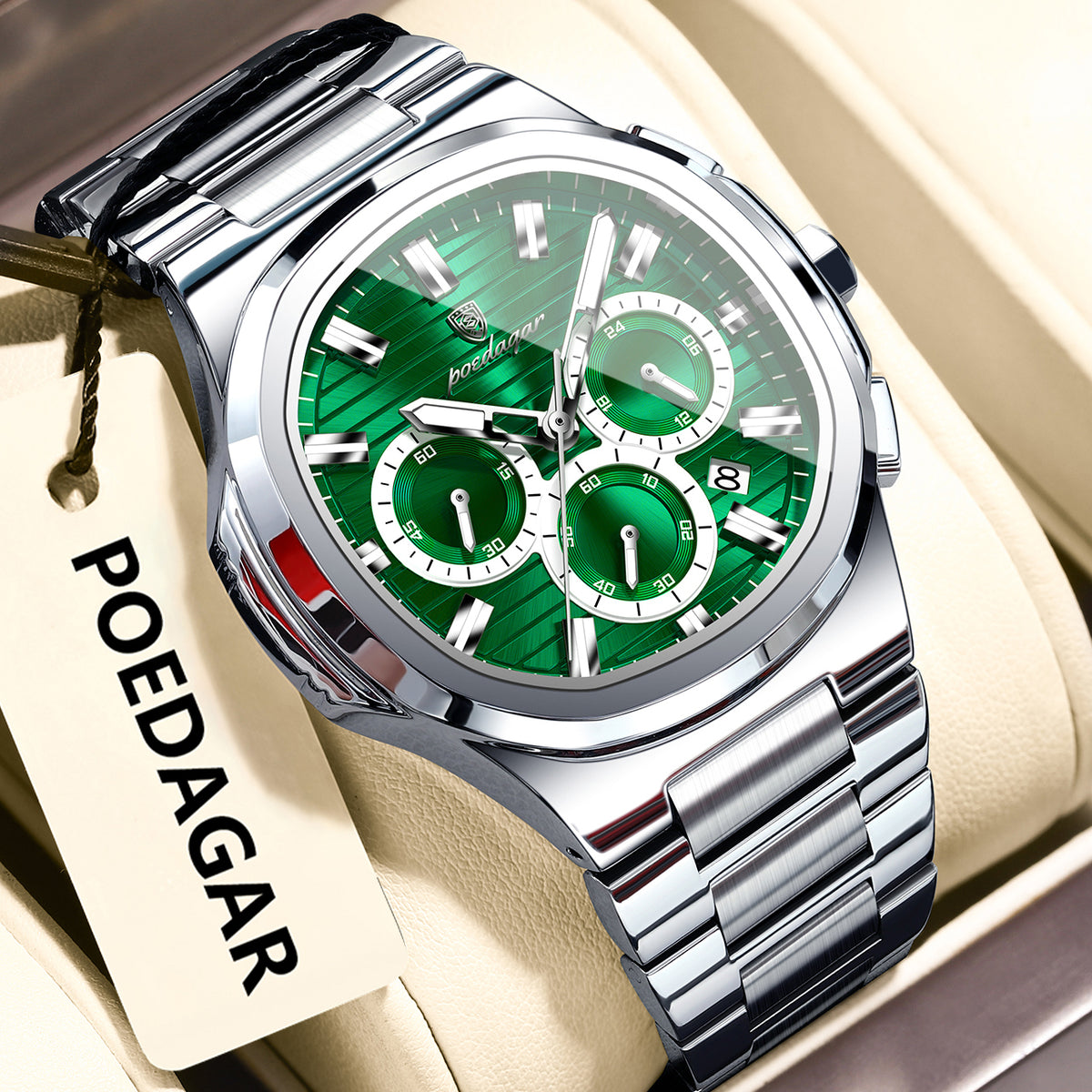 Herrenuhr mit Leuchtfunktion und Wasserschutz – Bild 3 | LuxeStyle