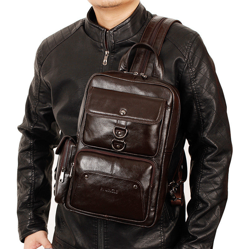 Rindsleder-Rucksack mit Reissverschluss | LuxeStyle