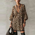 Leoparden‑Print‑Kleid mit Stick‑Panel – Bild 5 | LuxeStyle
