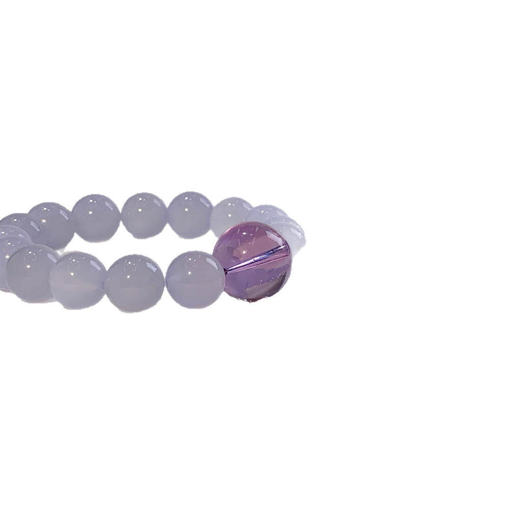 Armband mit Blauem Chalcedon & Brasilianischem Amethyst | LuxeStyle