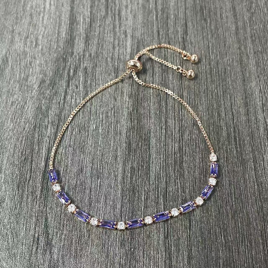 Armband mit violetten Zirkonia-Kristallen