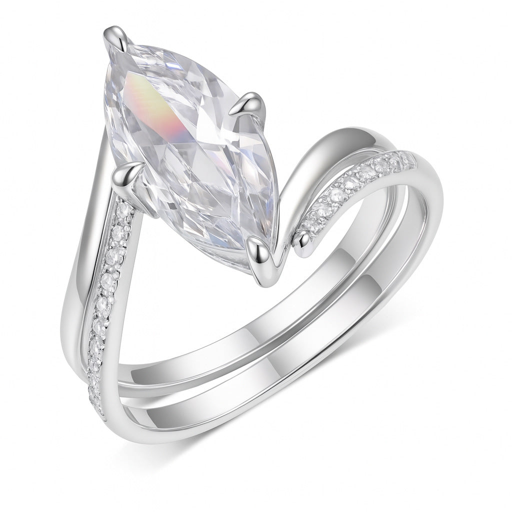 S925 Silber Moissanit Ring für Damen