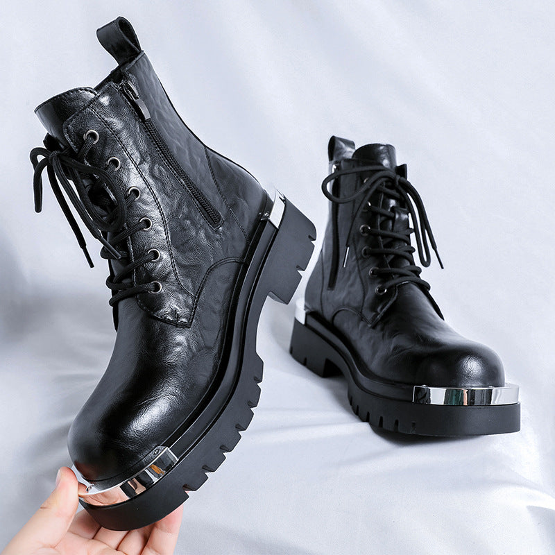 Vintage-Stiefel mit Seitenreißverschluss