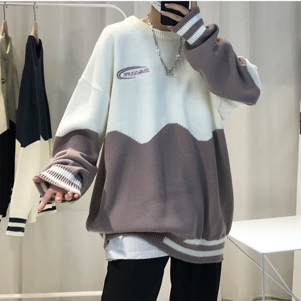 Herren-Strickpullover mit Farbkombinationen