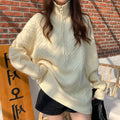 Damen Rollkragen Pullover mit Half-Zip
