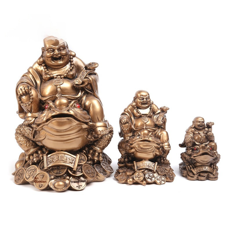 Maitreya Buddha Statue auf Goldkröte – Bild 3 | LuxeStyle
