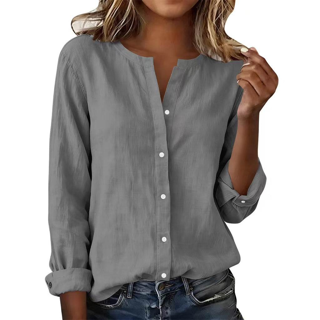 Bambus-Viskose Stehkragen-Shirt für Damen