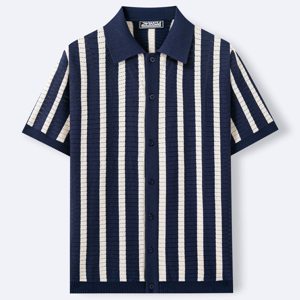 Gestreiftes Jacquard Strick-Shirt für Herren – Ansicht 5