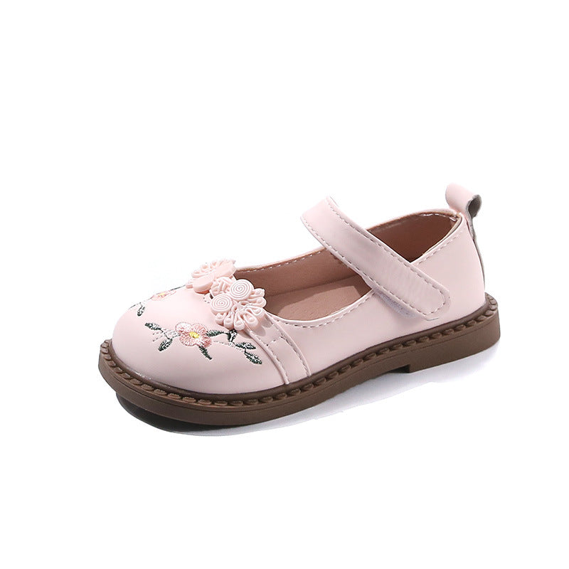 Süsser Lederblüten-Prinzessinnenschuhe