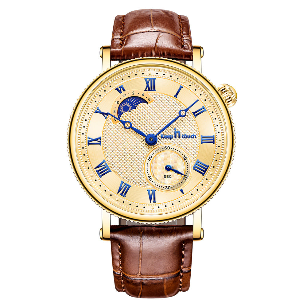 Goldene Herrenarmbanduhr