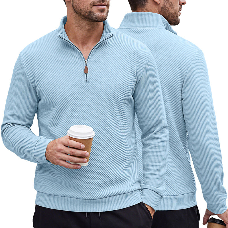 Herren Half-Zip Stehkragen Langarm-Sweatshirt