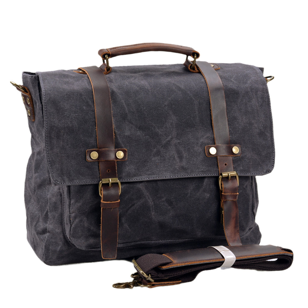 Crossbody-Tasche für Geschäftsreisen – dunkles Canvas – Bild 2 | LuxeStyle