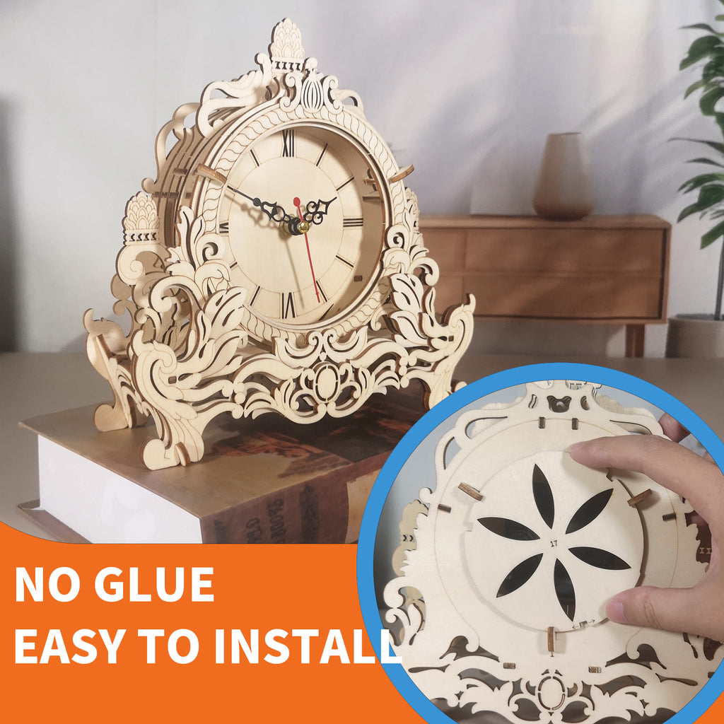 3D Holzpuzzle-Uhr Bausatz