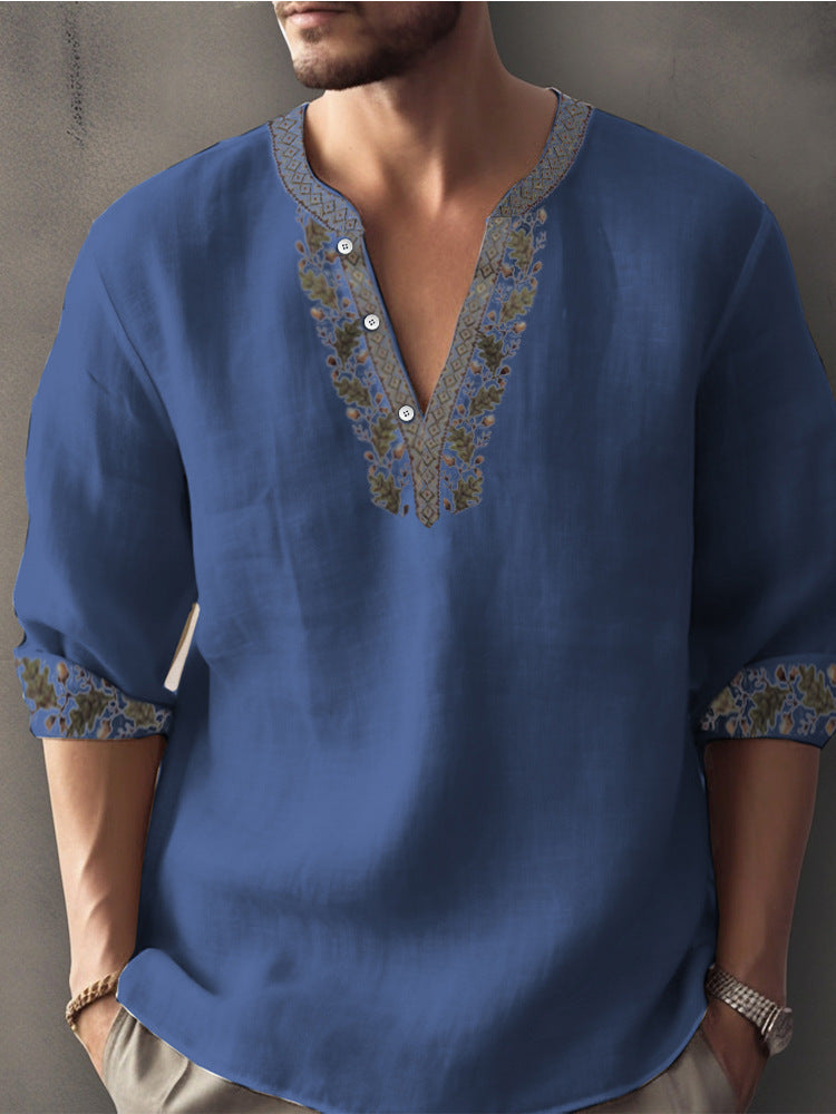 Langarmshirt aus Bambusleinen mit Digitaldruck – Bild 11 | LuxeStyle