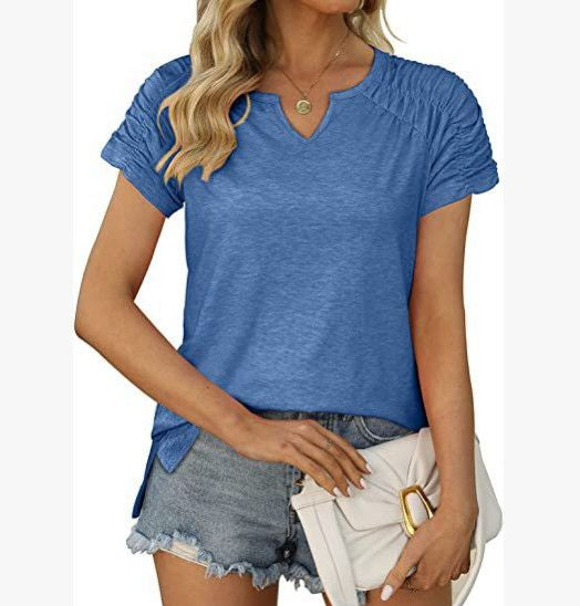V-Ausschnitt Raglan-Shirt mit Seitenschlitz
