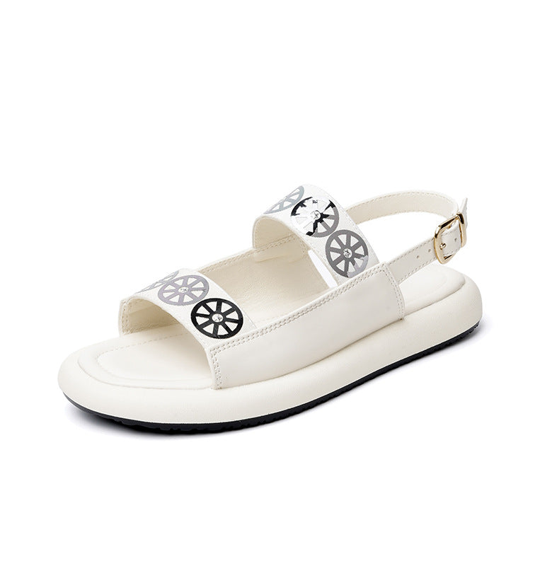 Damen-Sandalen aus Leder mit Klettverschluss – Bild 7 | LuxeStyle