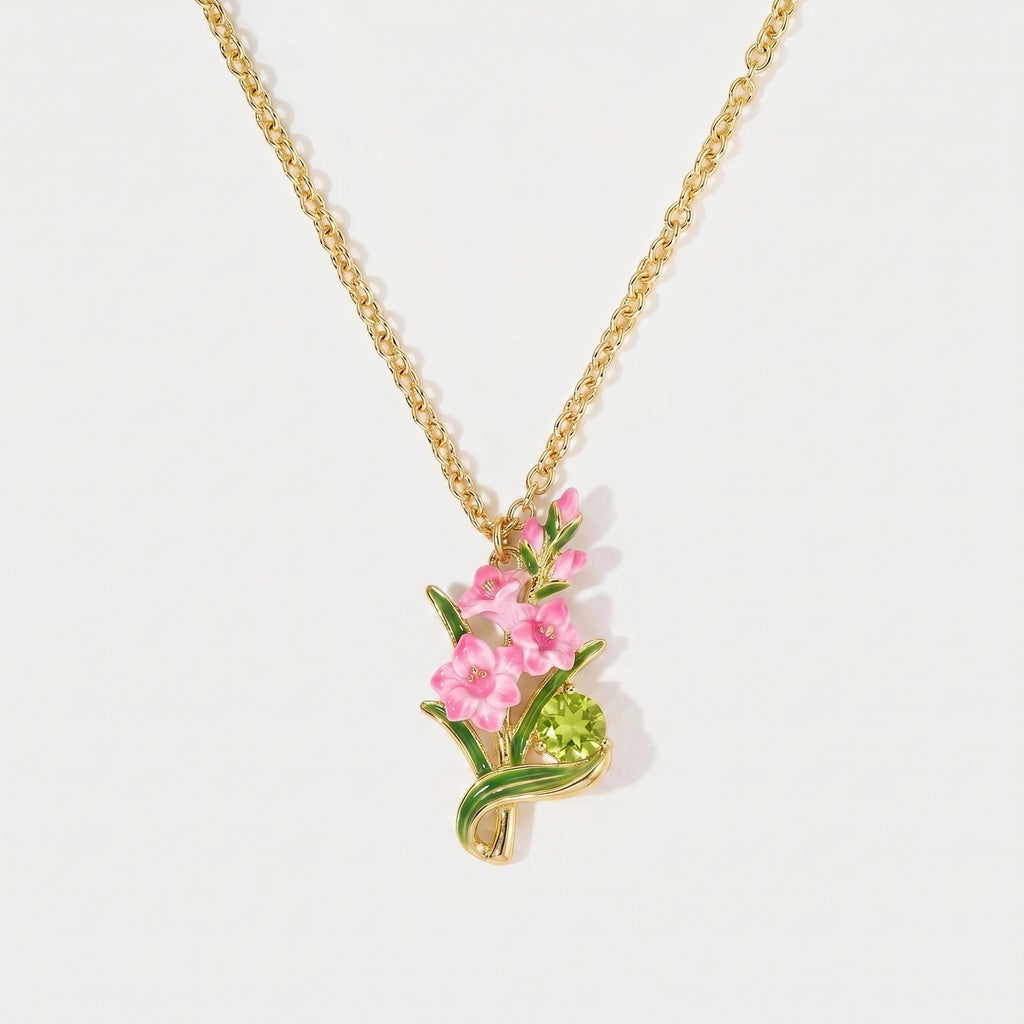 Geburtsblumen-Halskette mit Monatsblüte