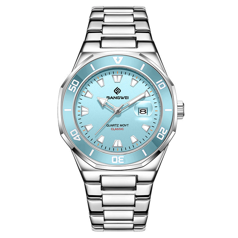 Herren-Quartz-Armbanduhr mit grossem Zifferblatt