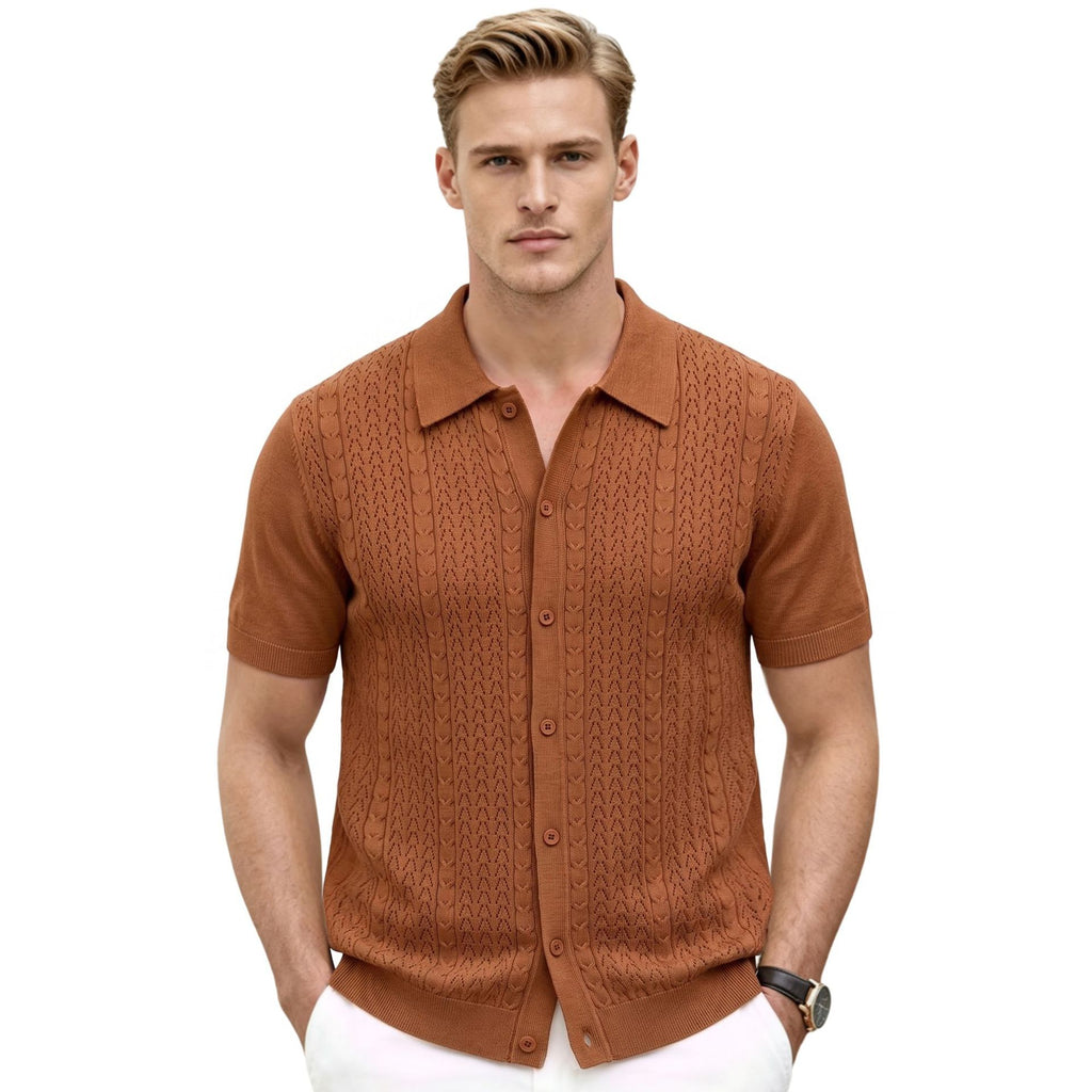 Luftiges Kurzarm-Stricktop für Herren