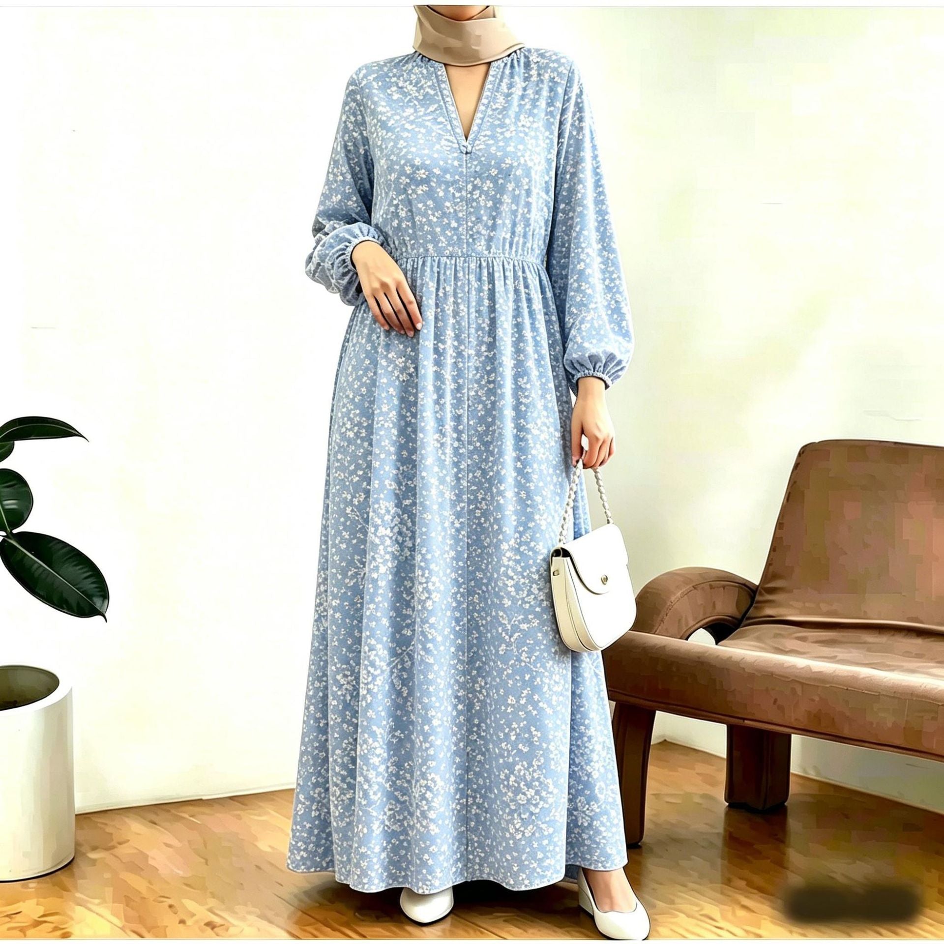Tiedye-Kleid mit lockerem Sitz