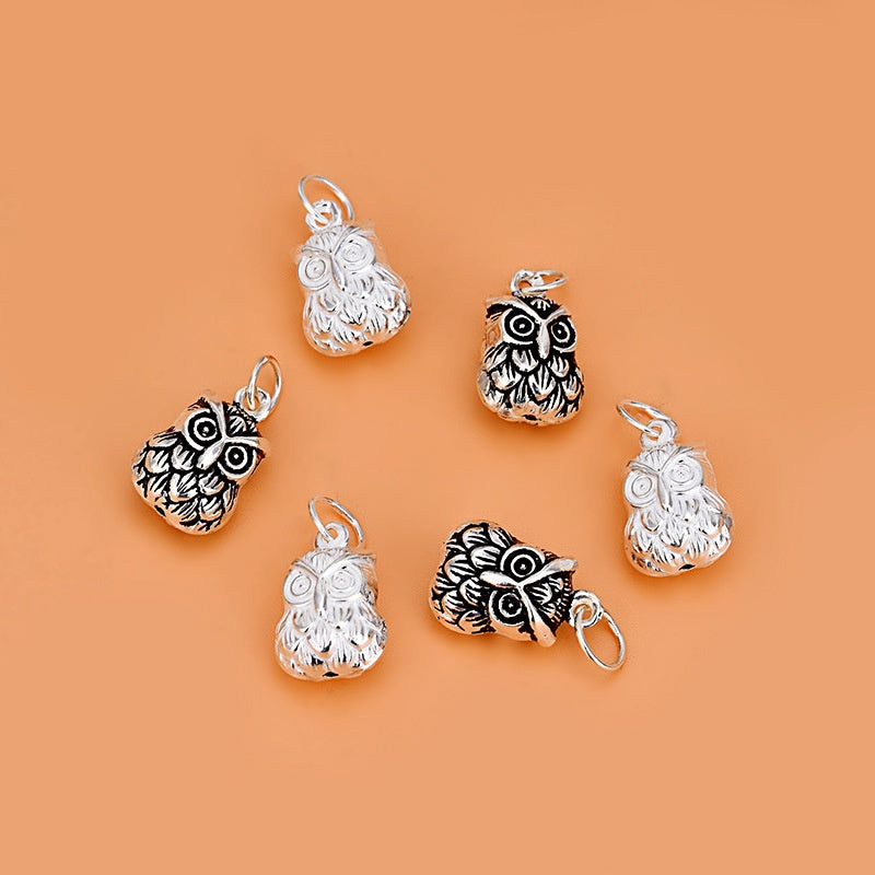 Niedlicher Eulen-Anhänger aus 925er Sterling Silber