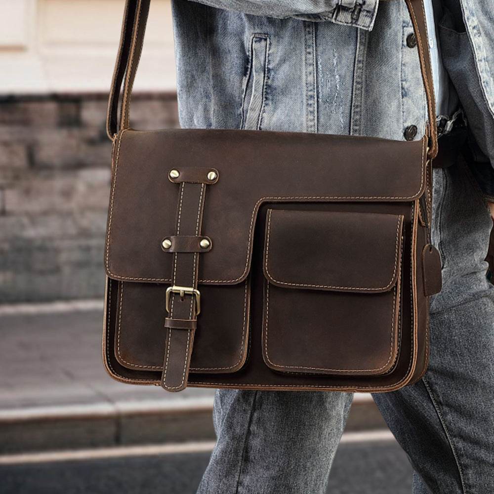 Rindsleder-Ledertasche für Schulter & Crossbody | LuxeStyle