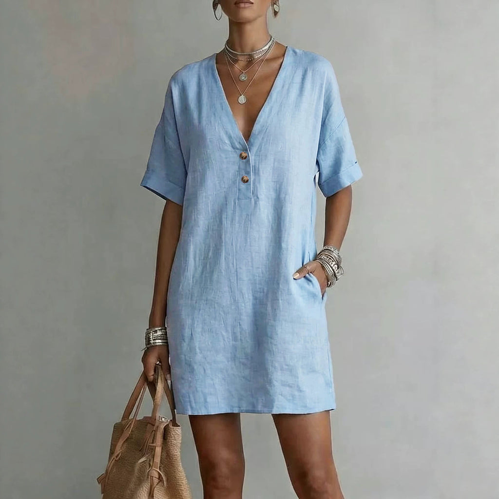 Casual Midi-Kleid mit Knopfleiste