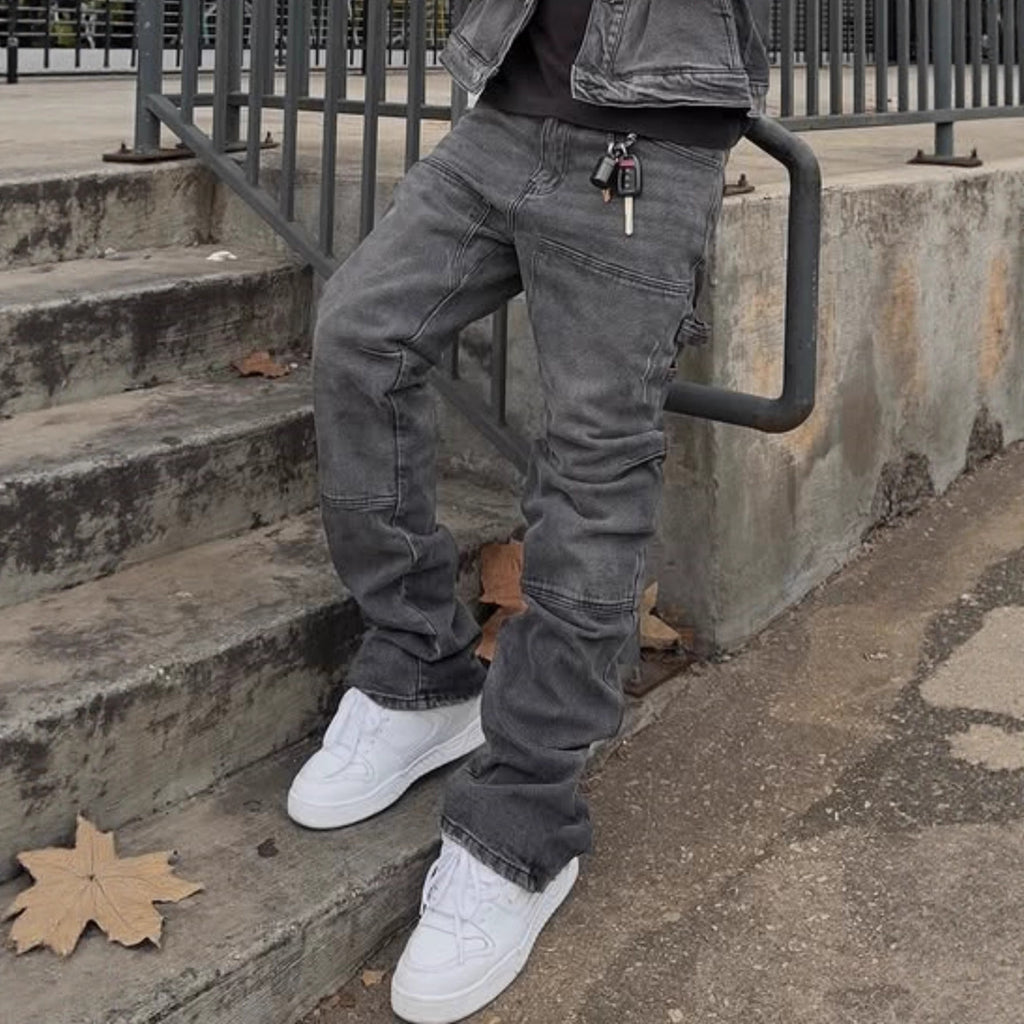 Weite Stretch-Jeans mit Rissen für Herren