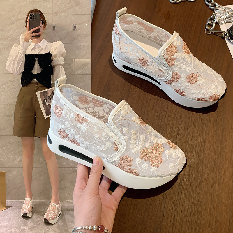 Damen Mesh-Sneaker mit Keilabsatz