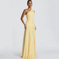 Chiffon Maxi-Abendkleid mit One-Shoulder-Design