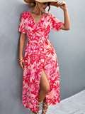 Geblümtes A-Linien-Kleid mit Schnürung – Bild 8 | LuxeStyle