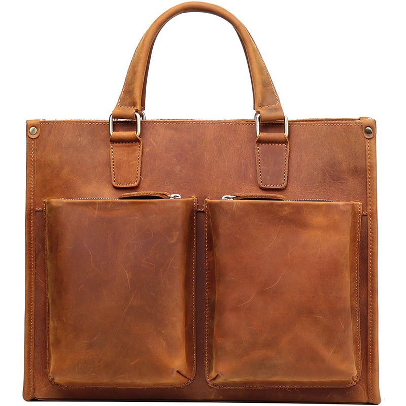 Vintage Rindsleder-Herrenhandtasche Business-Aktentasche – Bild 3 | LuxeStyle