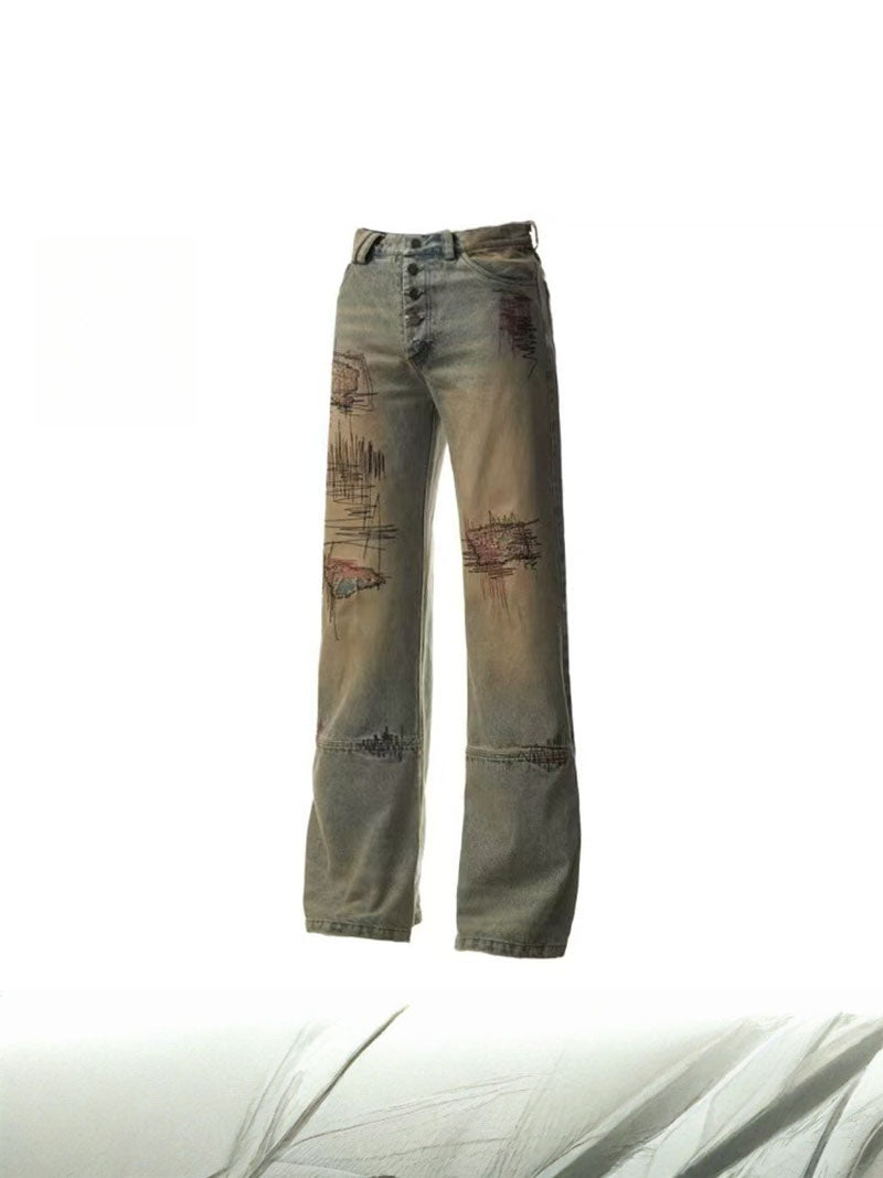 Geradehose aus Stretchfreiem Stoff