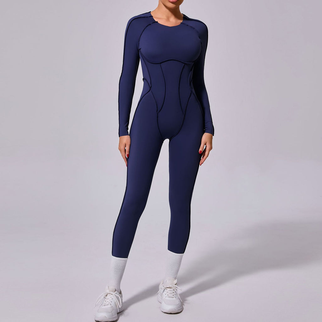 Sportlicher Yoga-Jumpsuit mit Rückenfrei-Design