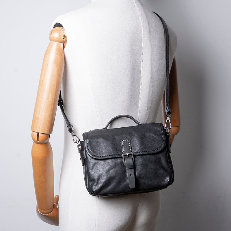 Retro Umhängetasche aus echtem Leder – Bild 4 | LuxeStyle