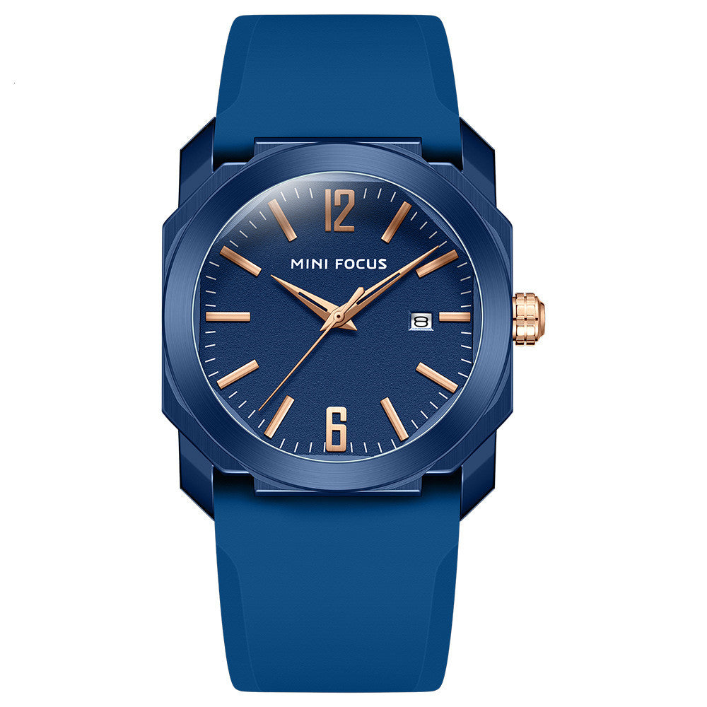 Wasserdichte Herrenuhr mit Kalender und Silikonband – Bild 6 | LuxeStyle