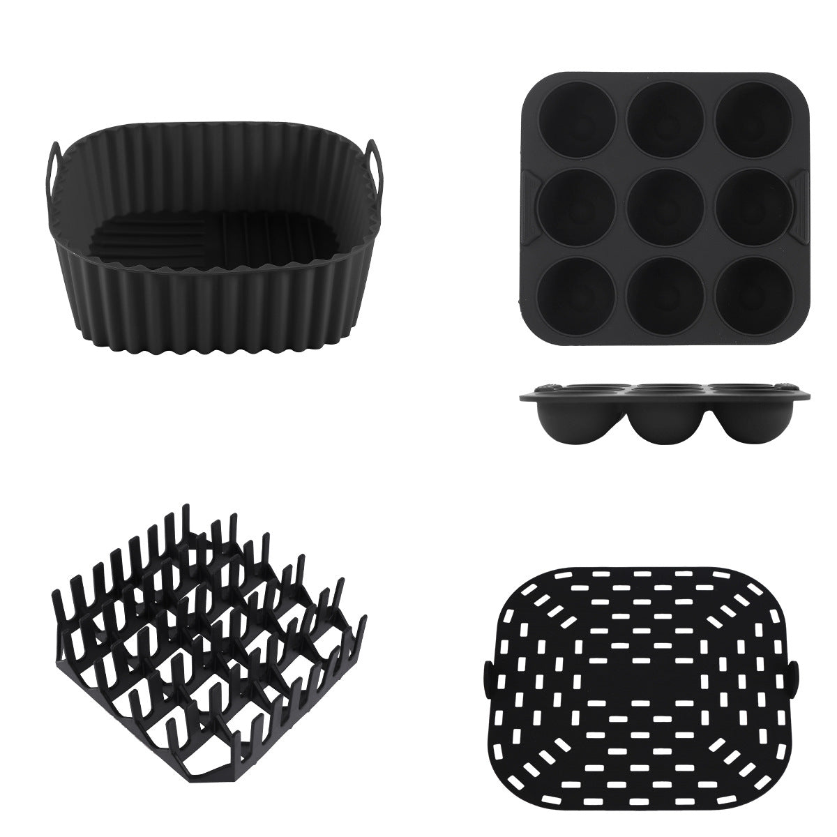 4er-Set Silikon-Backformen für Heissluftfritteusen | LuxeStyle