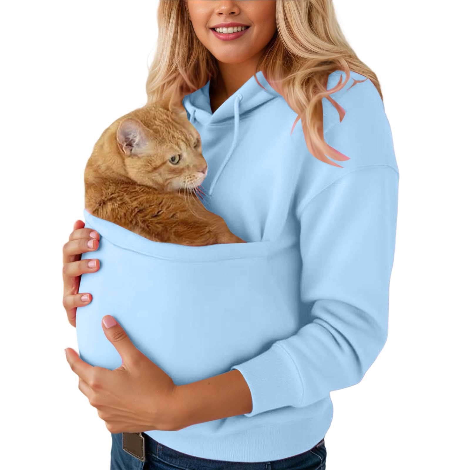 Kapuzen-Sweatshirt mit Bauchtasche für Haustiere – Ansicht 2