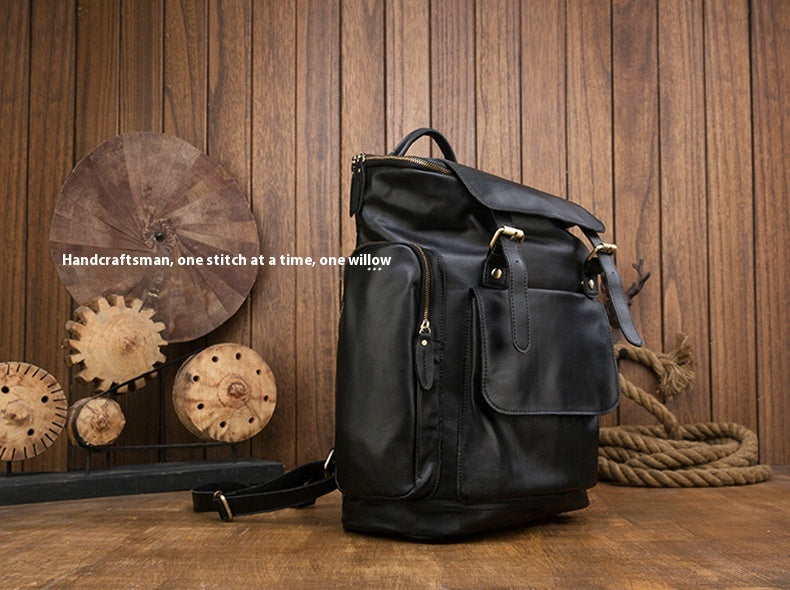 Handgefertigter Herrenrucksack aus echtem Leder – Bild 8 | LuxeStyle