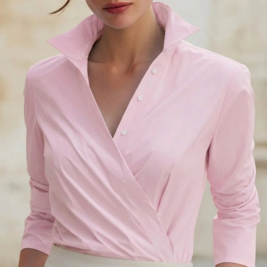 Plissiertes 3/4-Arm Shirt für Damen