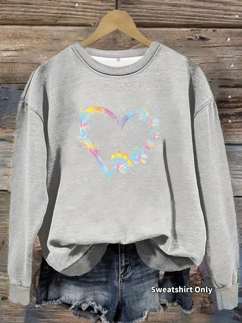 Pullover mit Herz- und Pfoten-Print