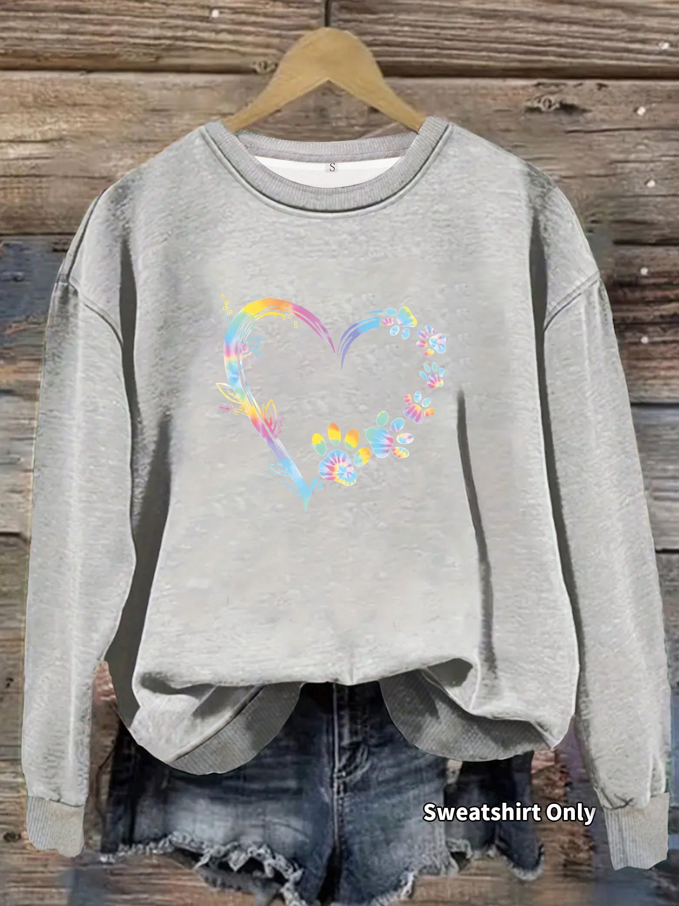 Pullover mit Herz- und Pfoten-Print