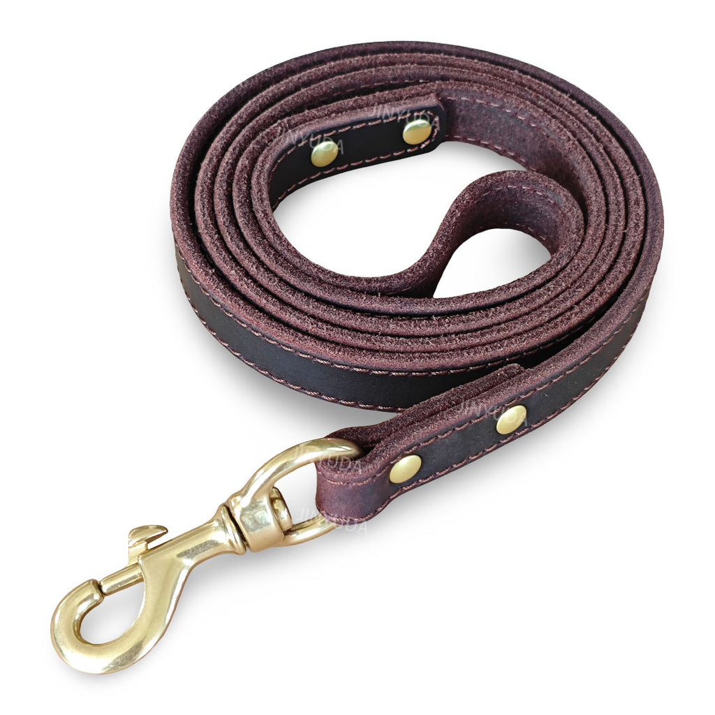 Hunde-Leine aus Vollleder mit Messing-Details