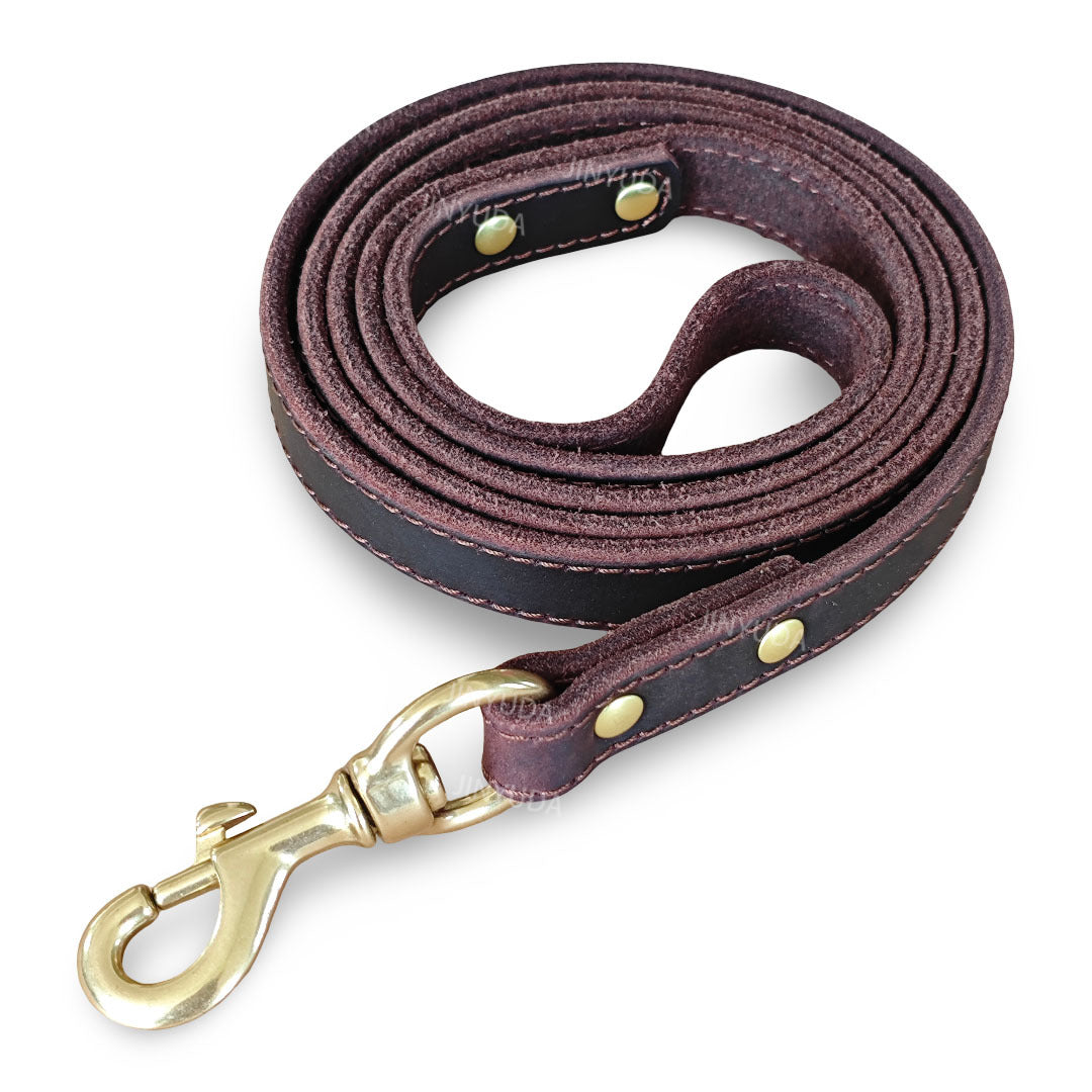 Hunde-Leine aus Vollleder mit Messing-Details