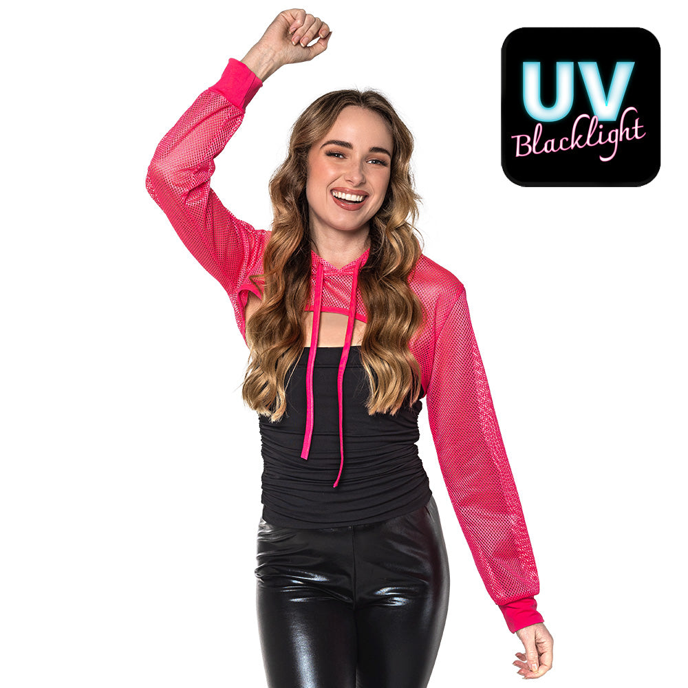 Bolero Fischernetz neonrosa