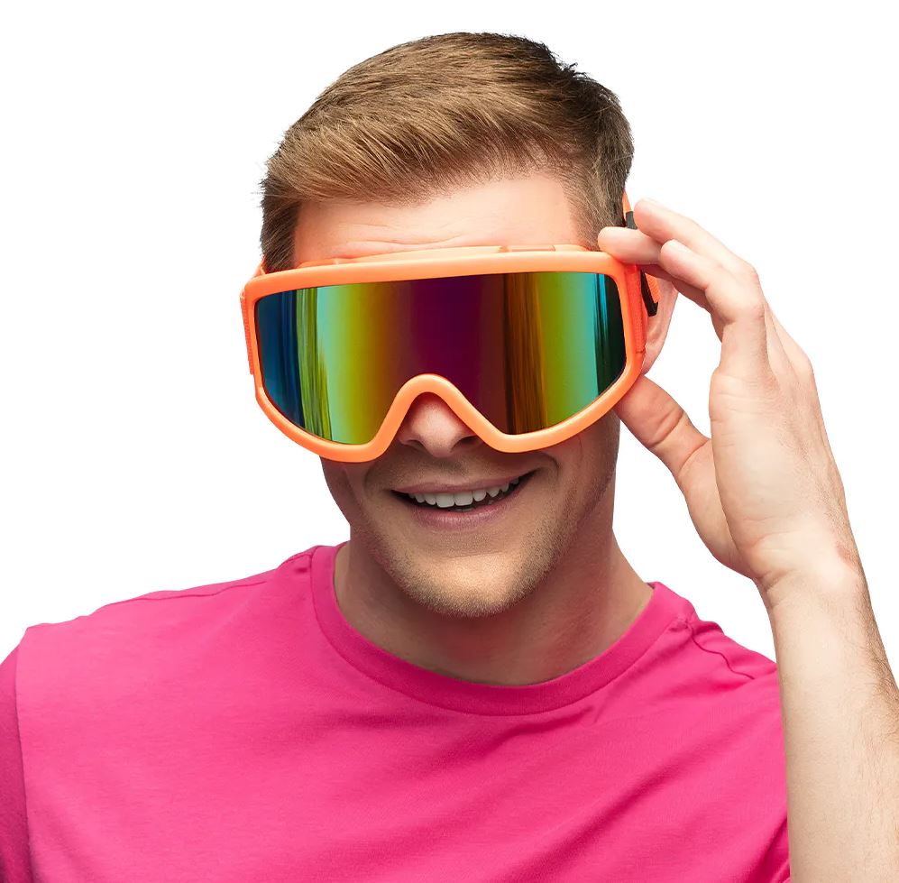 Party Skibrille neonorange – Bild 3 | LuxeStyle